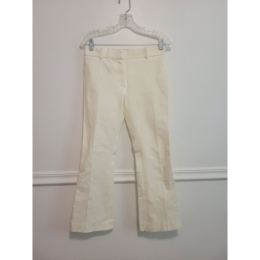 New women's sz 2 Frame Le crop mini boot cut high rise white pants trouser dress - Picture 4 of 8